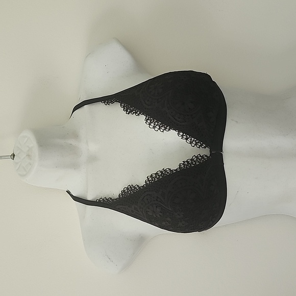 Victoria's Secret Elegant Black Lace Bralette Racerback Size Small - Picture 5 of 12